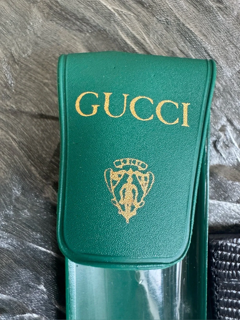 GUCCI VINTAGE LIZARD WRISTWATCH BAND BLACK 19mm